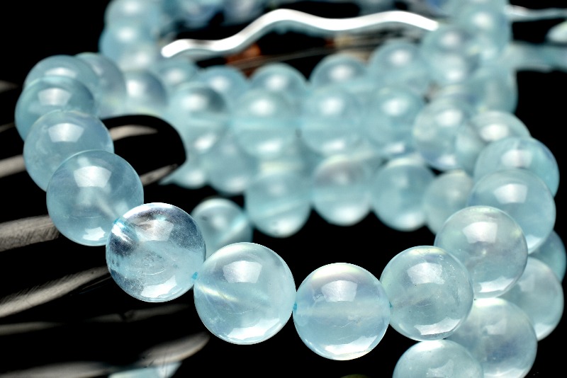 スカイブルー アクアマリン 9mm ブレスレット 1個売り _BG5076-9
