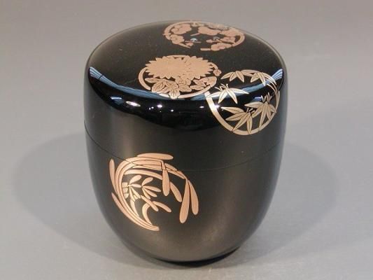 茶道具・棗 】中棗 花丸蒔絵、 山下泰園作 - 茶道具 販売の佐藤大観堂