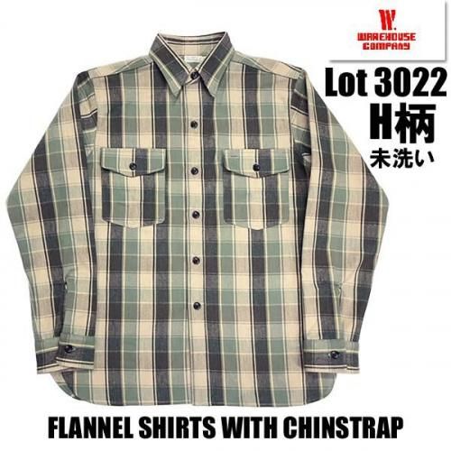 ウエアハウス WAREHOUSE ネルシャツ Lot 3022 H柄 FLANNEL SHIRTS WITH