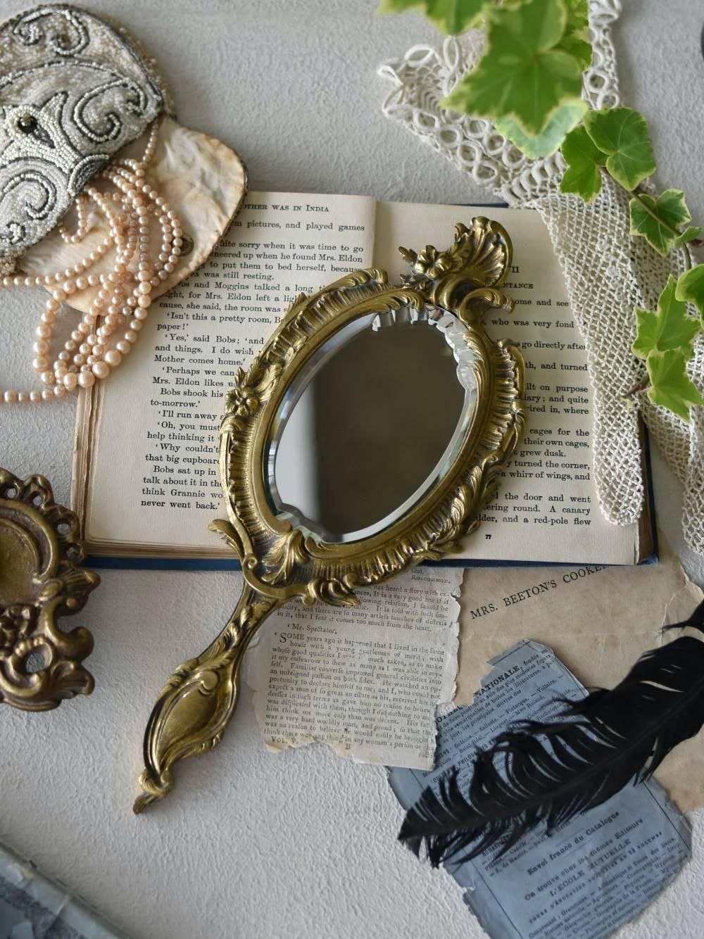 フランスアンティーク雑貨 アンティーク手鏡.5 フレンチインテリア