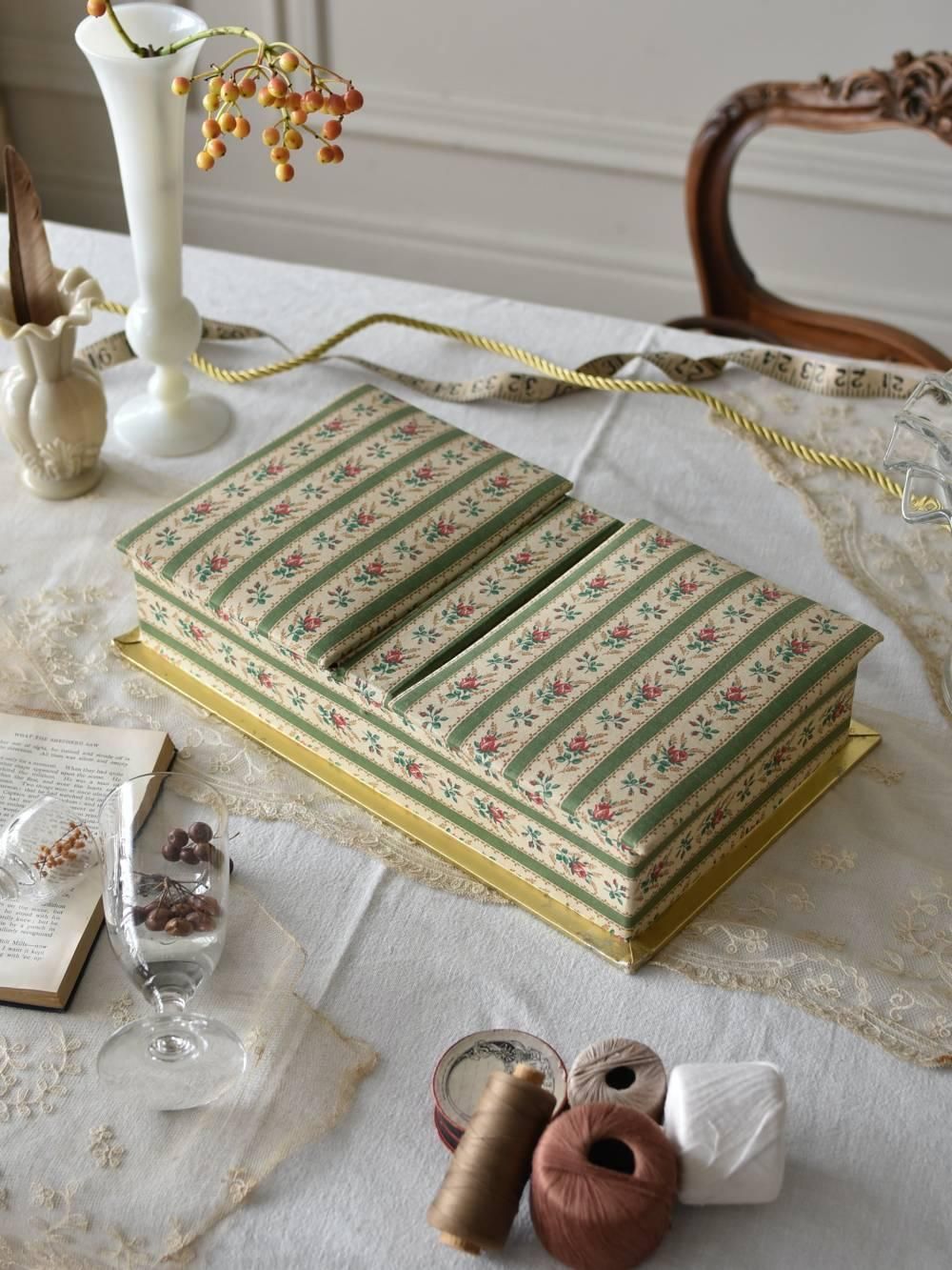 フランスヴィンテージ雑貨 カルトナージュボックス 伝統工芸品