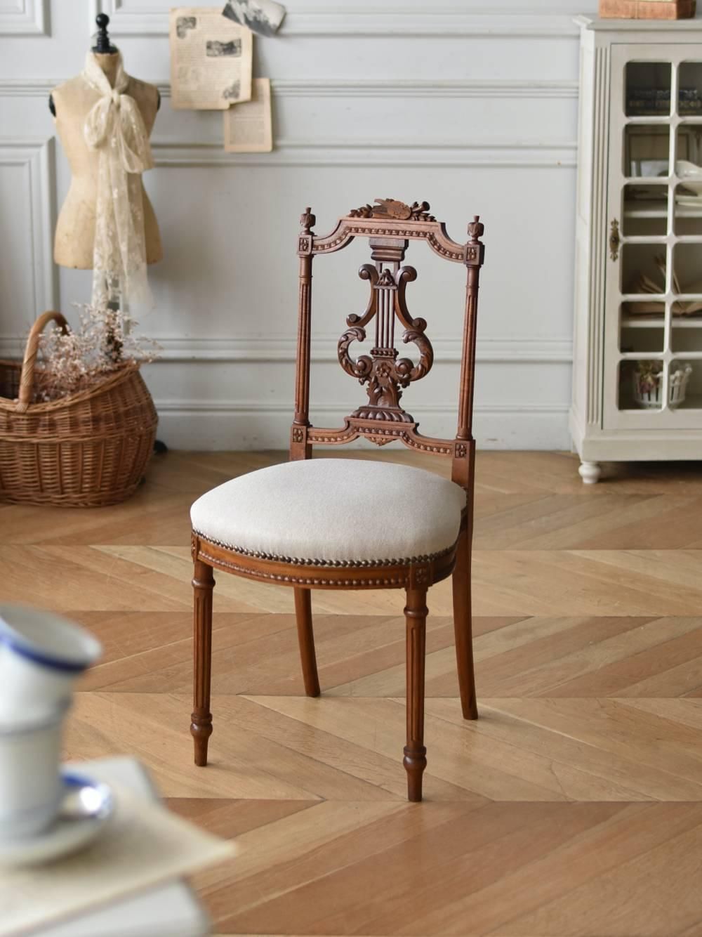 フランスアンティーク家具 アンティークチェア.ハープ フレンチ