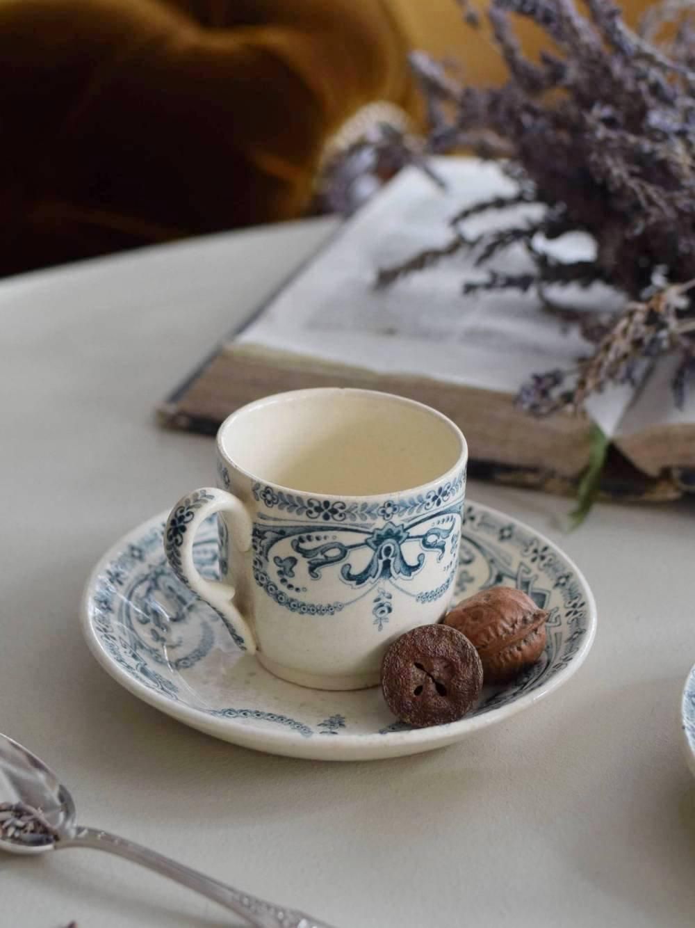 デミタスカップ＆ソーサー.1 フランス Au planteur de Caiffa Guirlande