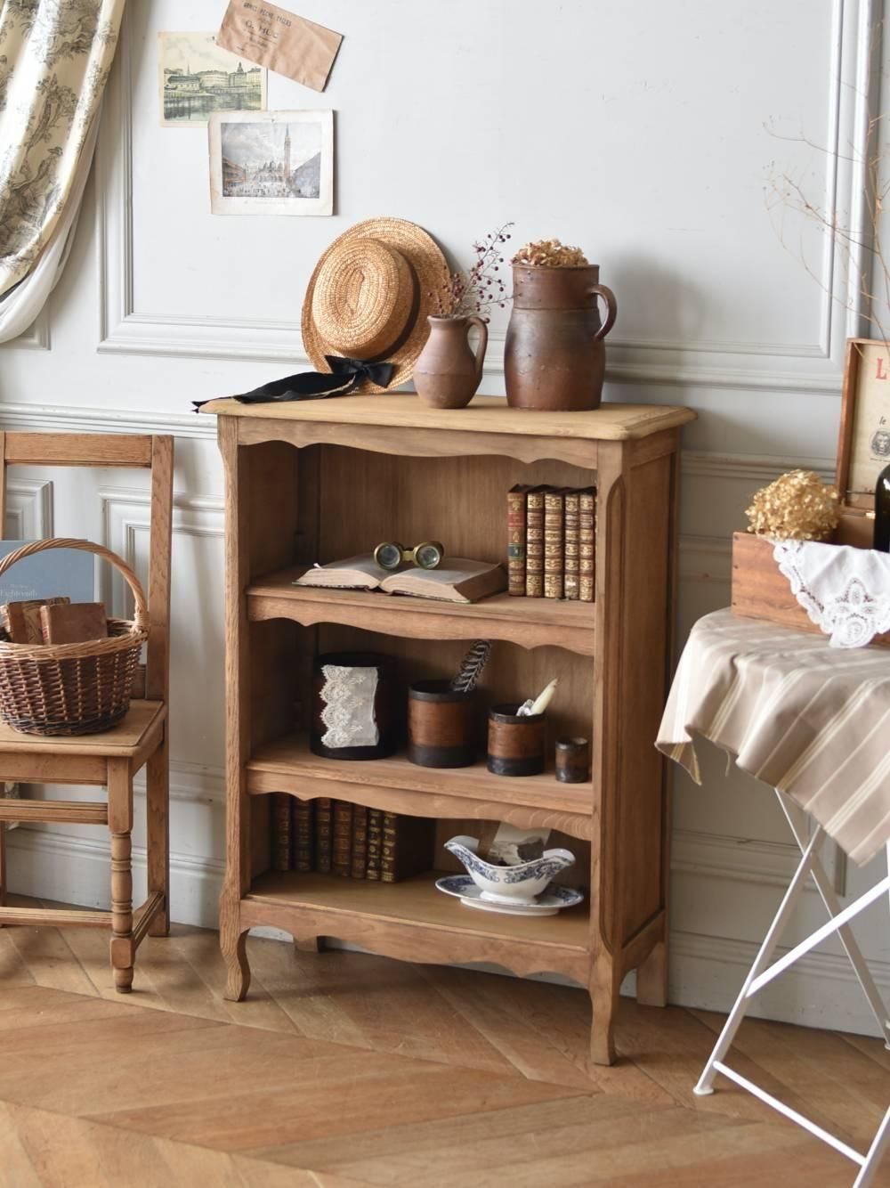 3段オープンシェルフ フランスアンティーク家具 本棚 飾り棚