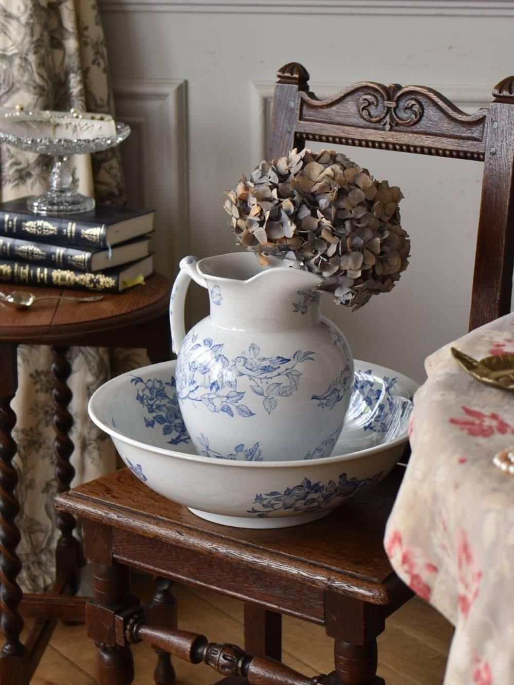 ジャグ＆ボウルセット.2 フランスアンティーク雑貨 洗面器 ピシェ