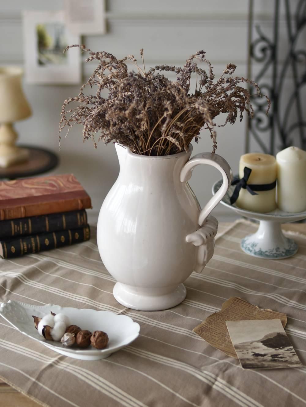 ピシェ.White フランスアンティーク雑貨 フラワーベース 花器