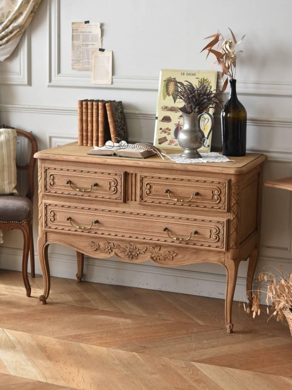 フレンチ2段チェスト フランスアンティーク家具 収納家具 剥離