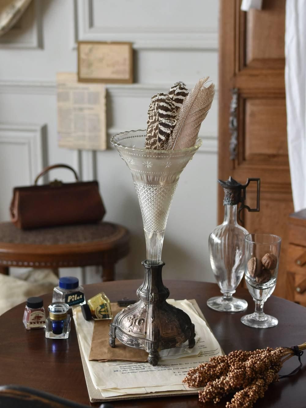 フランスアンティーク雑貨 アンティークフラワーベース.8 花器