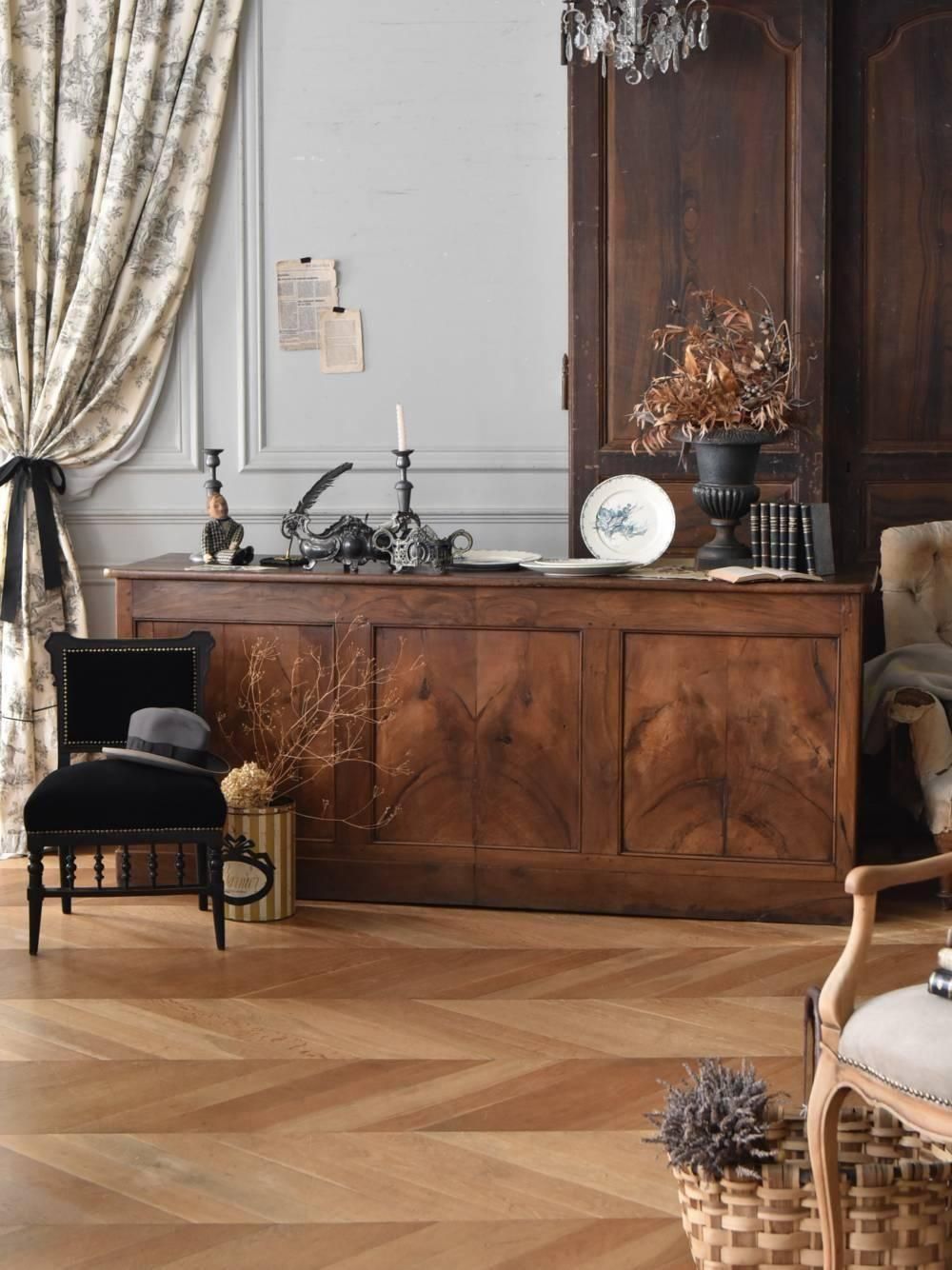 ウォールナットカウンター フランスアンティーク家具 店舗什器 ワーク