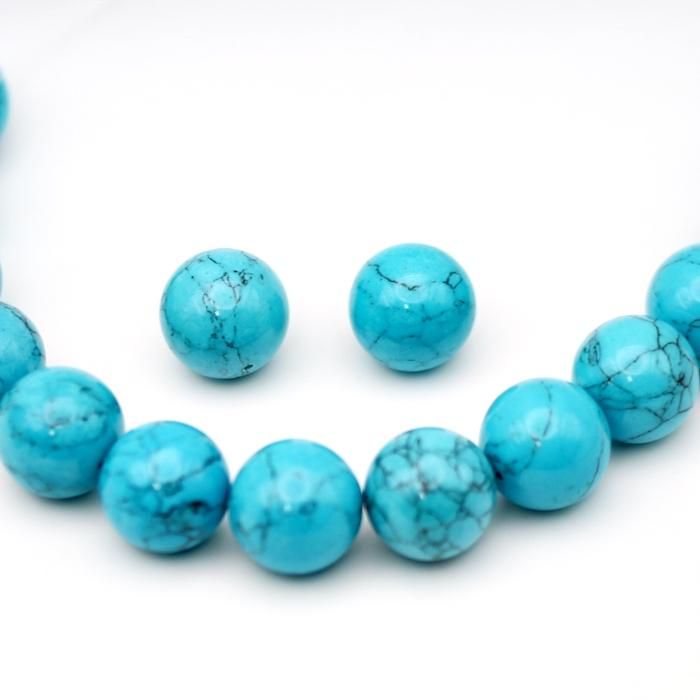 ターコイズブルー ビーズ | 18mm天然石風 - 夢源【公式】通販