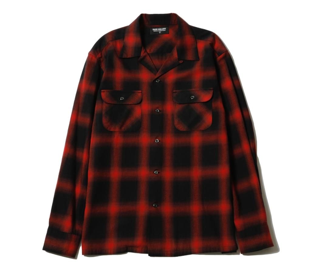 RUDE GALLERY ] オンブレチェックシャツ / OMBRE CHECK SHIRT (red