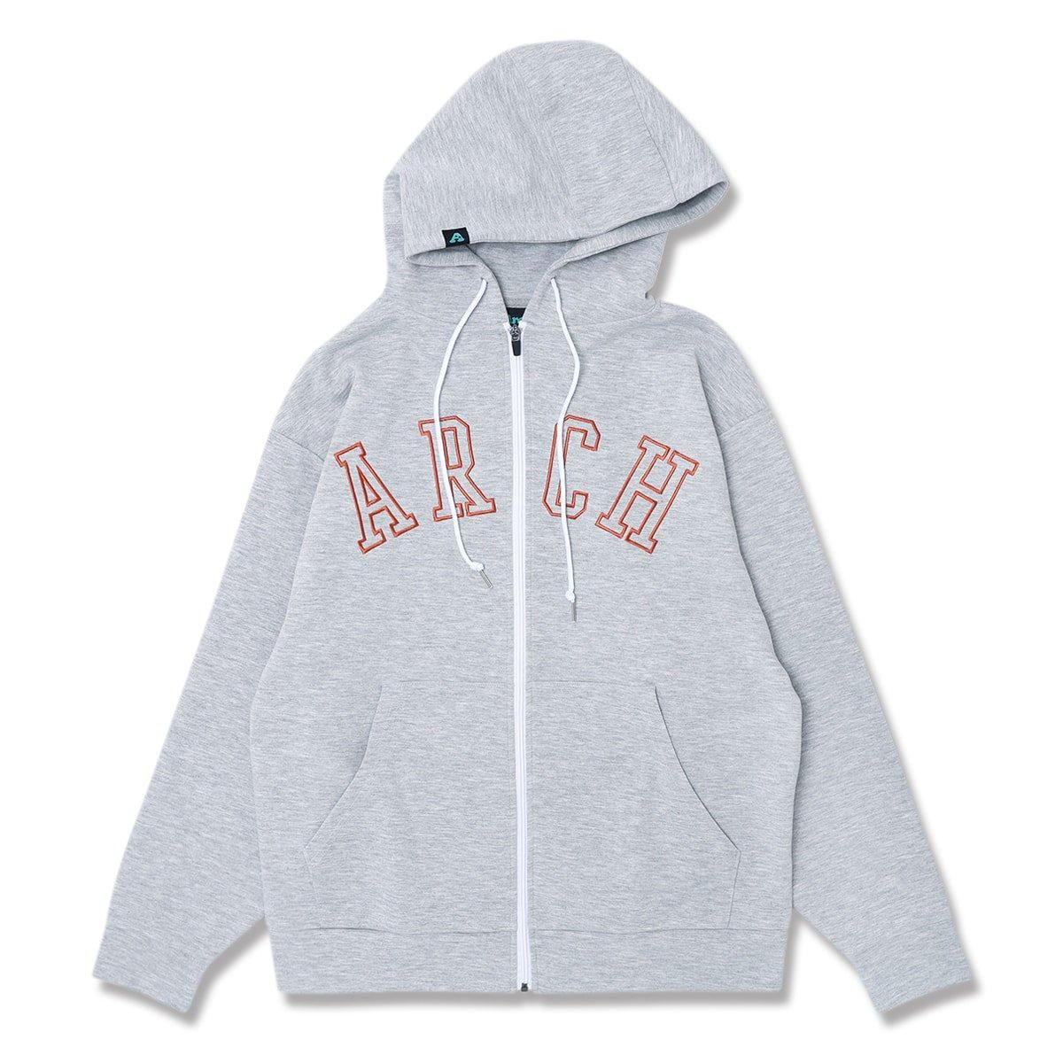 college logo sweat zip parka【gray】 - Arch ☆ アーチ