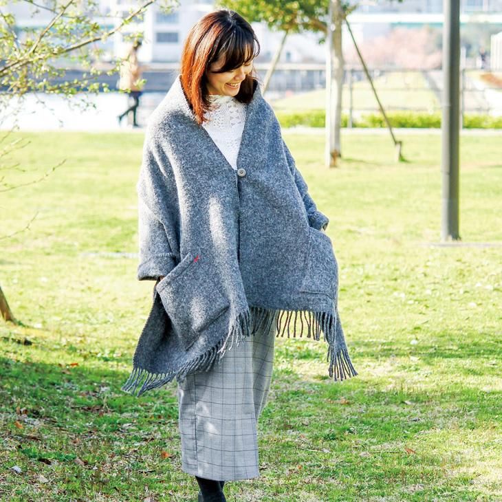 KLIPPAN (クリッパン) | ベーシックウールストール (ダークグレー) 2