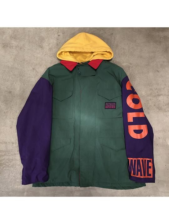 90's Vintage Polo Ralph Lauren SNOW BEACH COLD WAVE hooded jacket