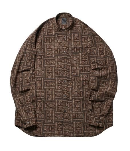 DAIWA PIER 39 TECH BAND COLLAR SHIRTS L/S [BROWN] - Fresh Service