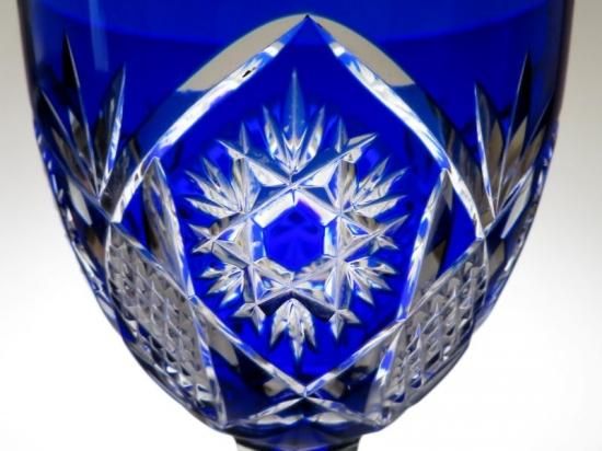 オールドバカラ アラベスク ワイングラス ブルークリスタル 豪華な