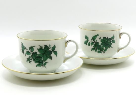 アウガルテン カップ＆ソーサー□マリアテレジア コーヒーC&S 薔薇