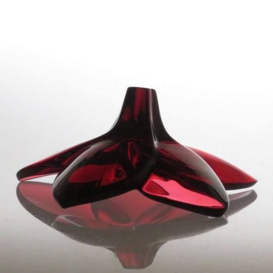 バカラ 置物 ○ ブルーム レッド 赤色 花 クリスタル フラワー