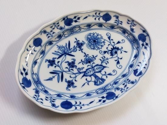 マイセン プレート□ブルーオニオン オーバルプレート トレイ 皿