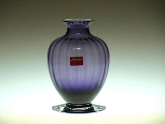 バカラ 花瓶 ○ アクアレーユ 一輪挿し フラワーベース 紫