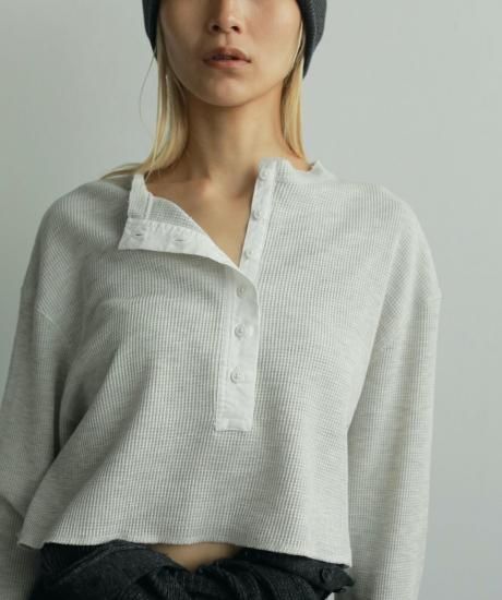 Waffle Henley Tops/anuke'62520628 - Select Shop Loozel