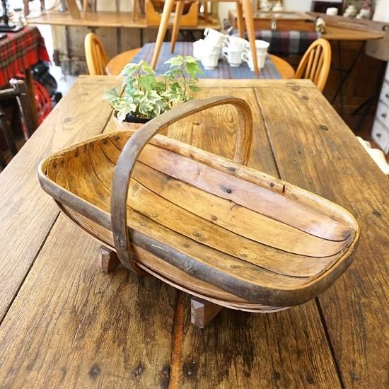 イギリス ヴィンテージ ガーデントラッグ 収穫カゴ バスケット 希少