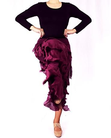 練習用ファルダParpadeo コーラル - フラメンコ衣装のマンサニージャ