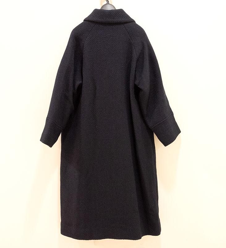 BLUE BLUE JAPAN ヘリンボーン柄ダブルロングコート 700086892【正規