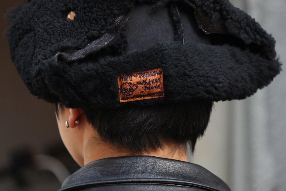 GOOD KARMA DEVELOPMENT MOUTON BOMBER CAP MOORE - BLACK｜グッド