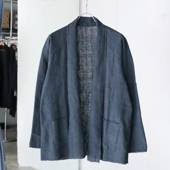 MITTAN SNチャルカkalaコットンジャケット - 藍×鬱金×墨 - PURAS