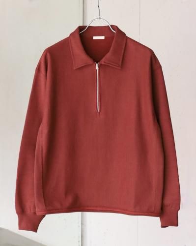 ULTERIOR FADED SILKY TERRY RW HALF ZIP P/O - REDWOOD - PURAS