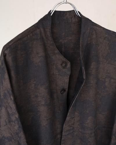 MITTAN 絹綿麻ジャガードジャケット - 墨茶 - PURAS