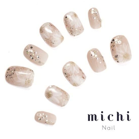 ホワイトダリア上品ネイル- ネイルチップ専門店ミチネイル
