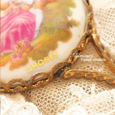 フランス アンティーク リモージュ窯 【手鏡】 - フランス雑貨・輸入