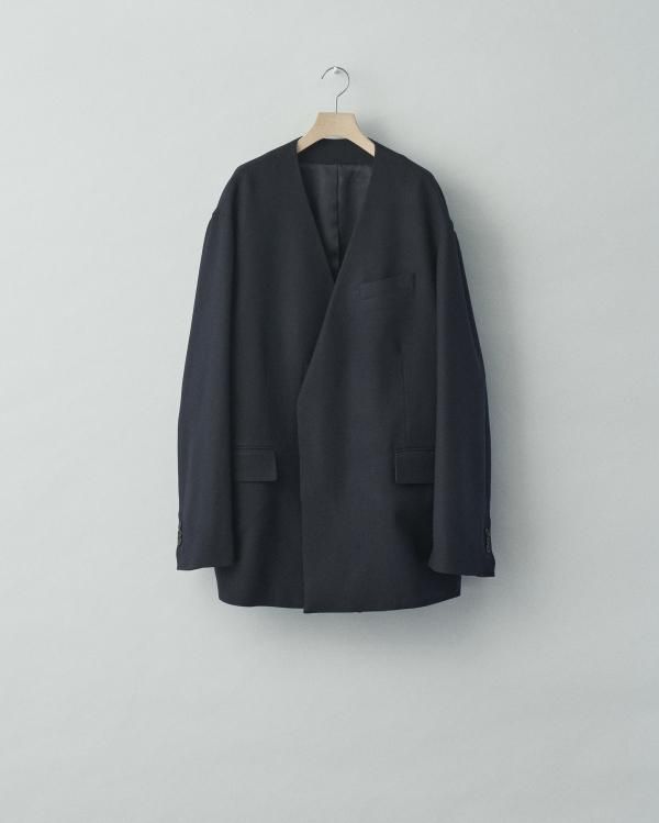 stein(シュタイン)/OVERSIZED NO COLLAR TAILORED JACKET/Dark navy