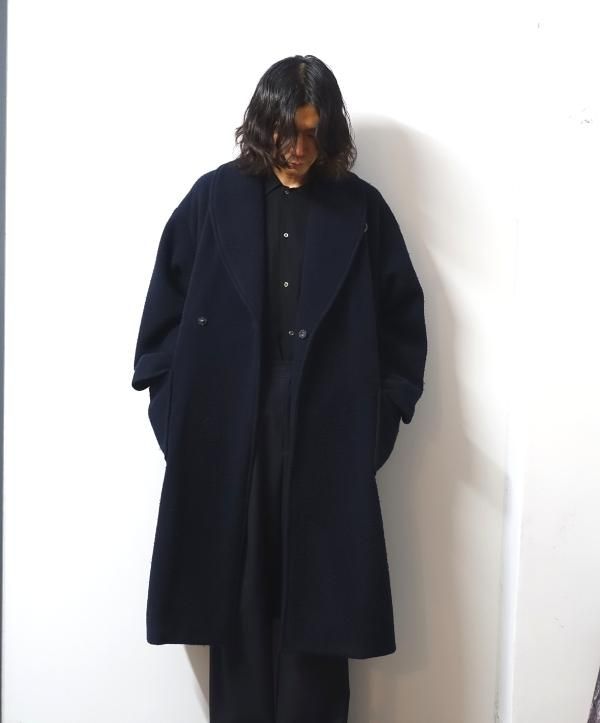URU(ウル)/SHAWL COLLAR COAT/D.Navy 通販 取り扱い-CONCRETE RIVER