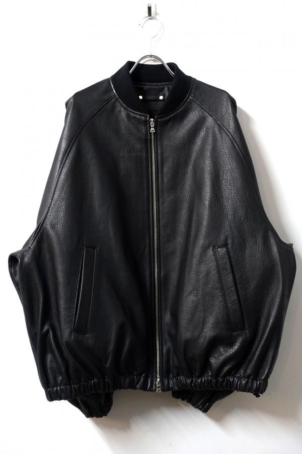 ssstein(シュタイン)/SHRUNK LEATHER ZIP SHORT JACKET/BLACK CONCRETE