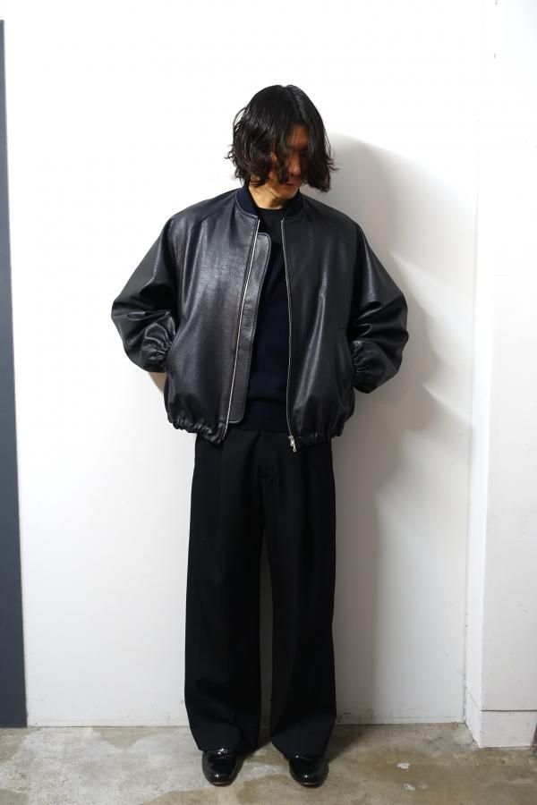 ssstein(シュタイン)/SHRUNK LEATHER ZIP SHORT JACKET/DARK NAVY