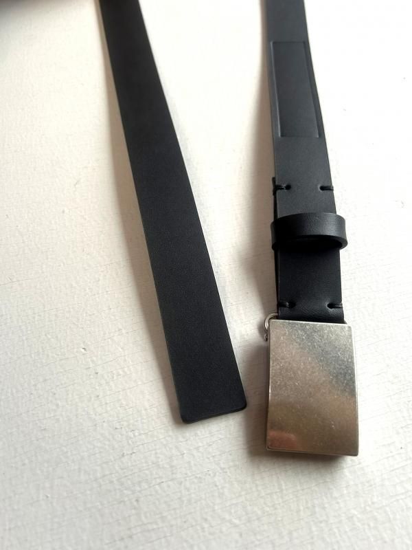 ssstein(シュタイン)/LEATHER BELT (PLAIN BUCKLE)/BLACK 通販