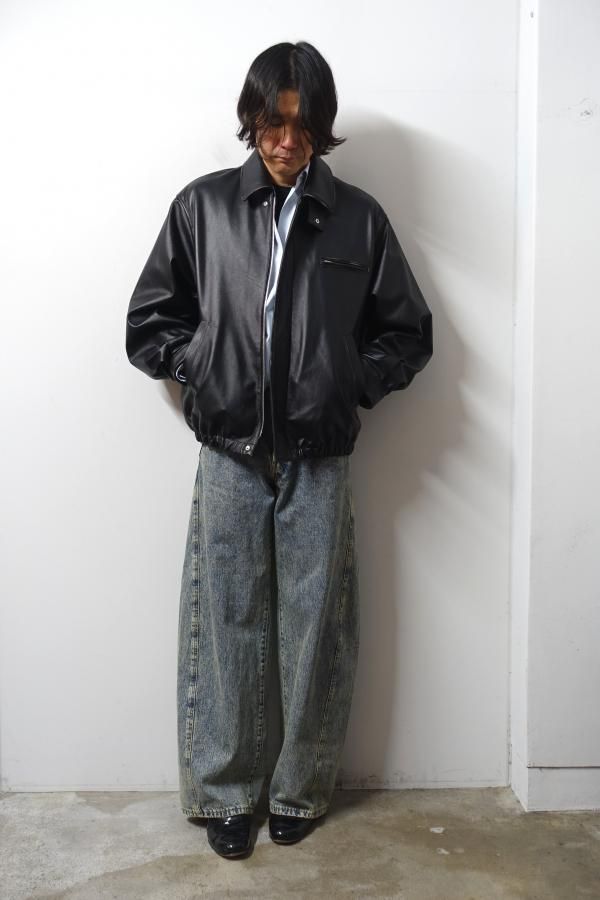 ssstein(シュタイン)/COW LEATHER VINTAGE ZIP JACKET/BLACK -CONCRETE