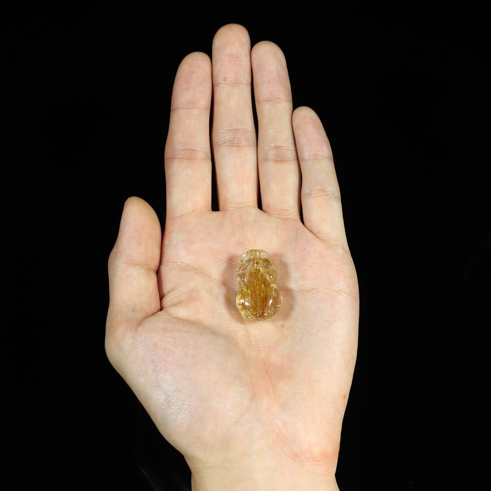 偏財運を高める風水アイテム】タイチンルチルクォーツ 貔貅(ヒキュウ