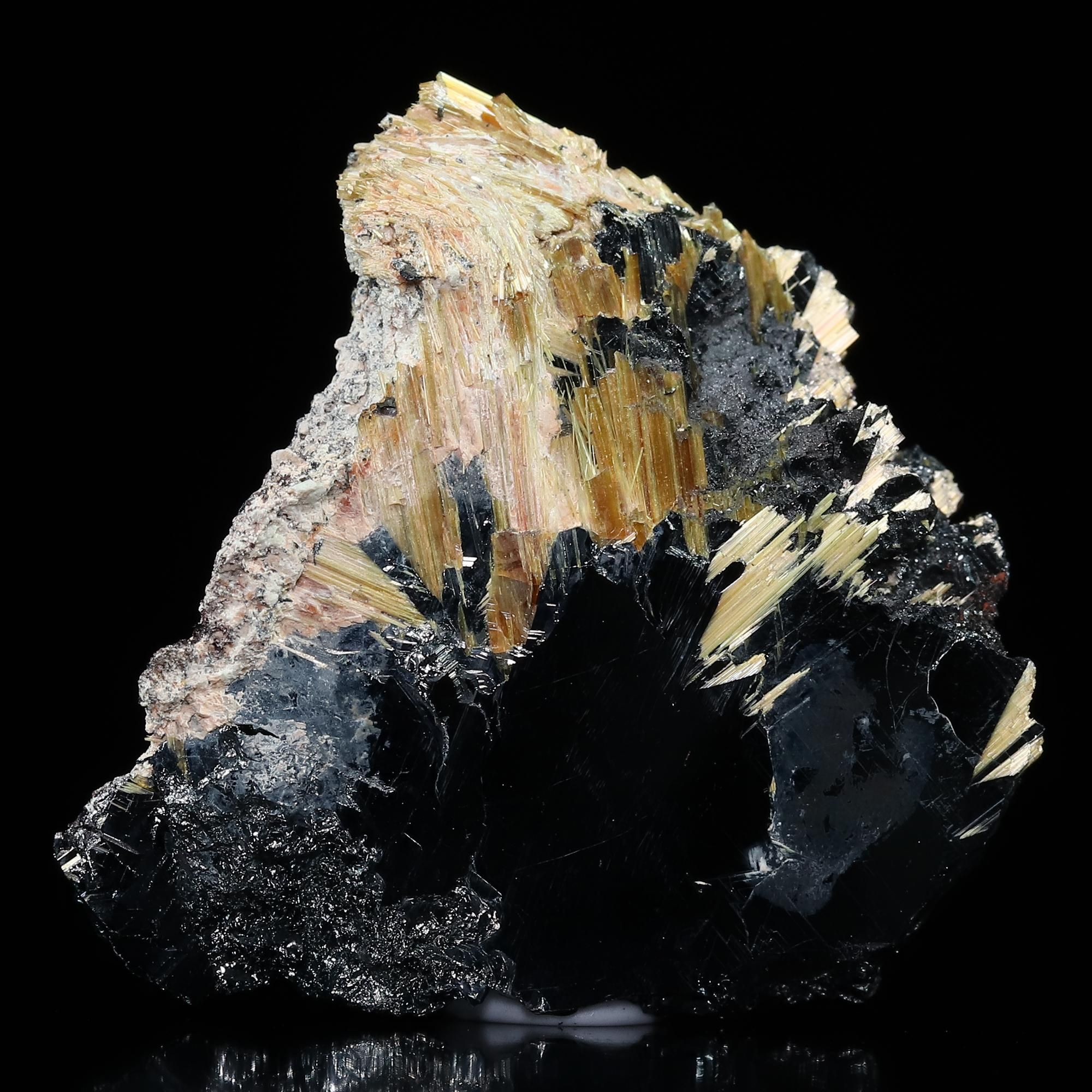 太陽放射ルチル 結晶/標本 [横34.5mm×奥行9.4mm×高さ33.6mm](型番sun