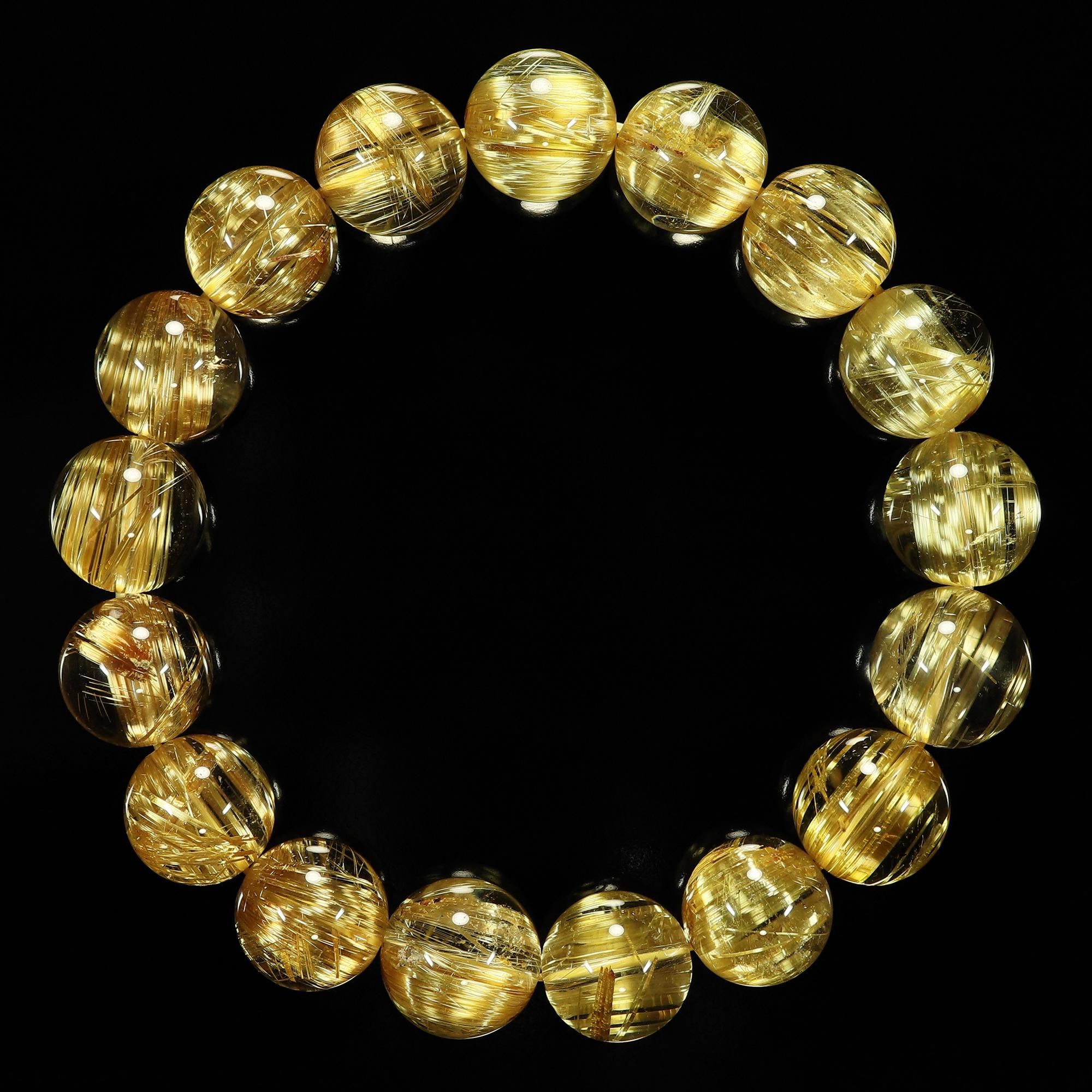 プレミアム タイチンイエローゴールドルチルクォーツ(キャッツアイ効果