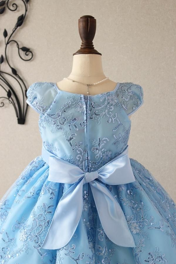 子供ドレス ピアノ発表会ドレス 15-216(140cm)ベビーブルー【青い鳥】