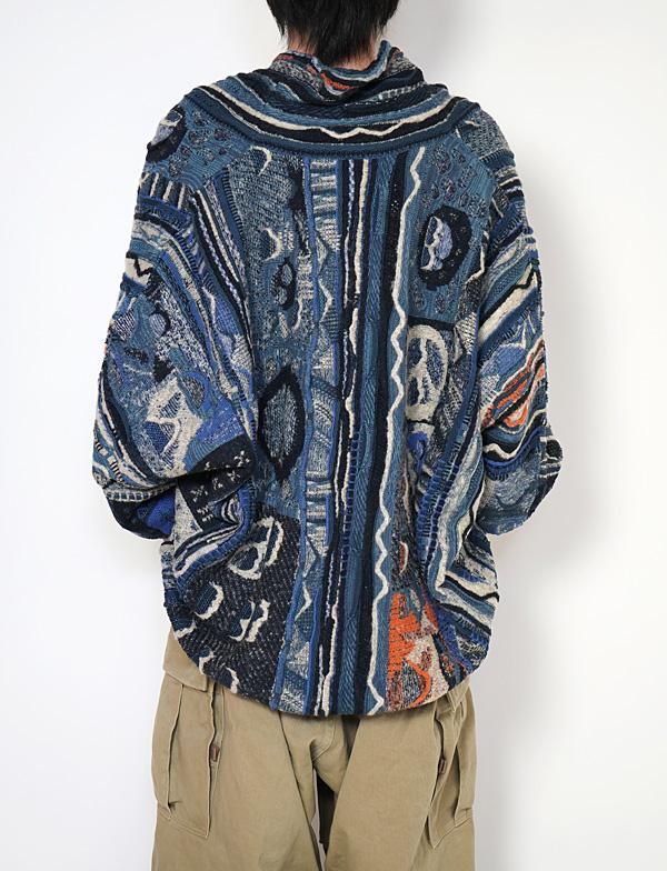 KAPITAL - 7Gニット BORO GAUDYカーディガン - BLUE NEON