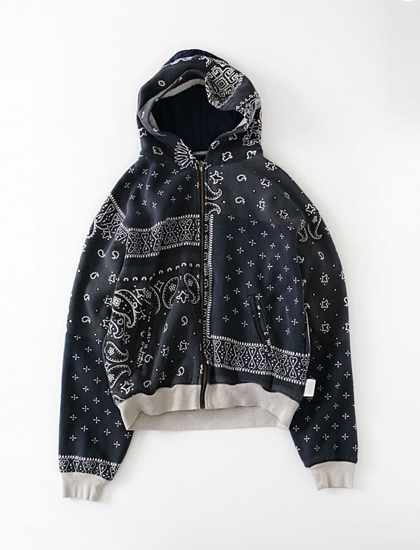 KAPITAL - 裏毛バンダナ柄 ビバークフードブルゾン - BLUE NEON