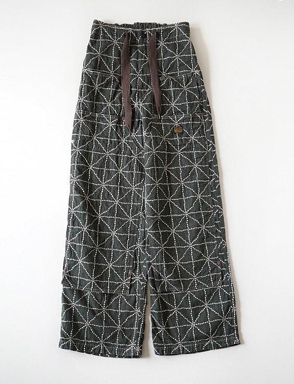 KAPITAL - 8ozカラーデニム FOLK-DOJO刺繍 Wニーイージーバギーパンツ