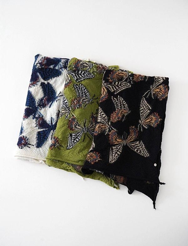 KAPITAL - 縮絨ウール バタフライマフラー - BLUE NEON