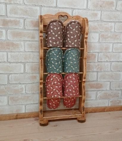 置き型 3足用スリッパラックハート W28×H66cm スリムタイプ RRA-47-3HA