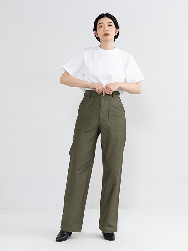 BACK SATIN BAKER PANTS-バックサテンベイカーパンツ-HYKE（ハイク